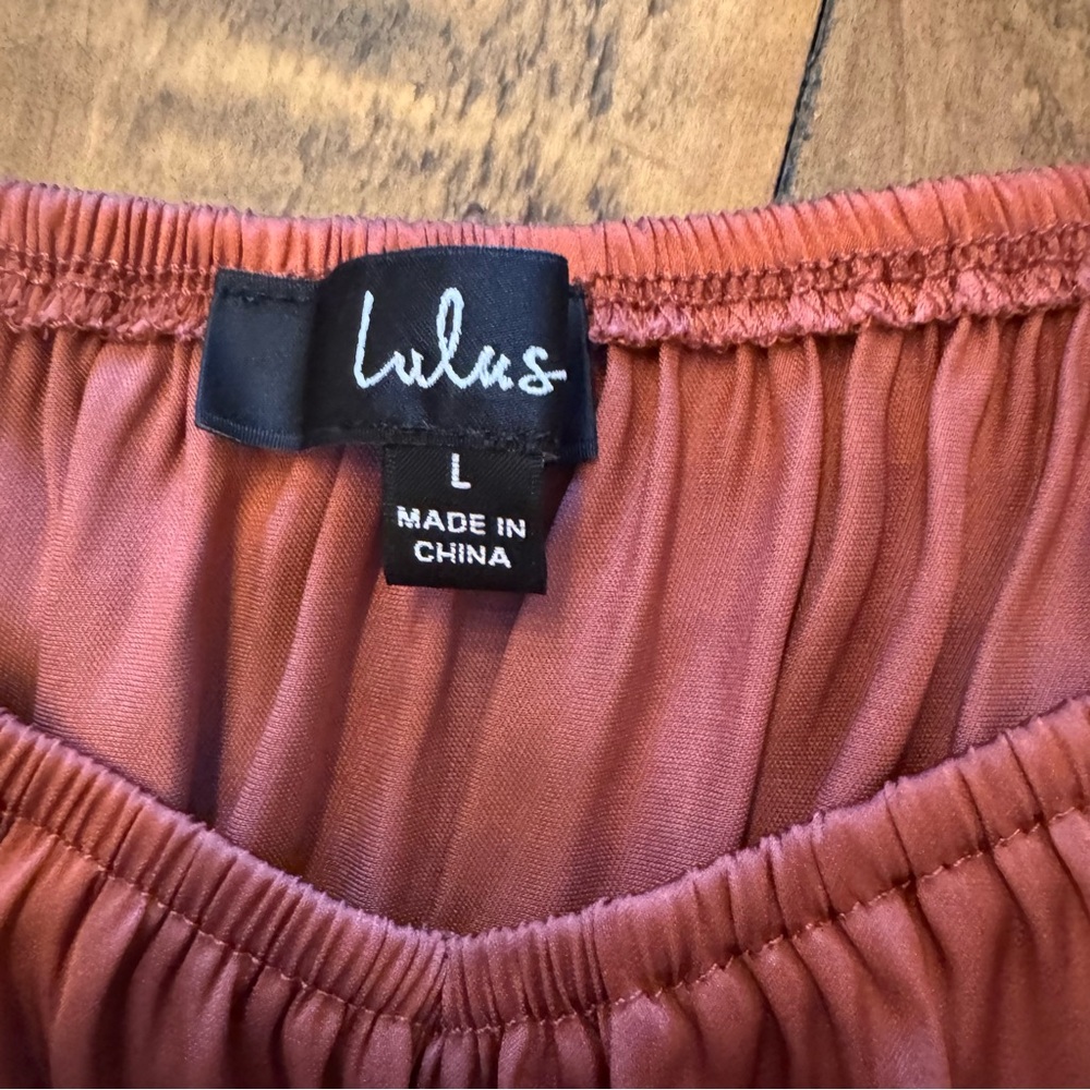 LULUS Satin Ruched Top - Picture 4 of 7
